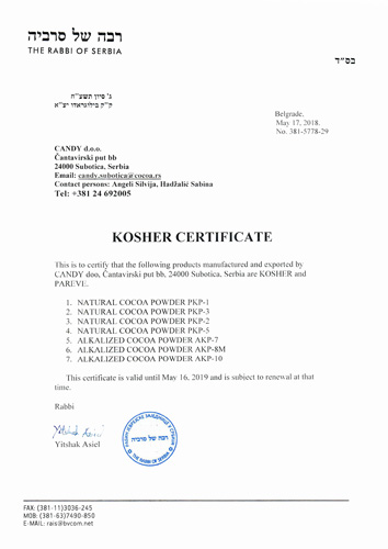 Kosher sertifikat